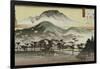 Evening Bell at Mii Temple-Ando Hiroshige-Framed Giclee Print