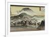 Evening Bell at Mii Temple-Ando Hiroshige-Framed Premium Giclee Print