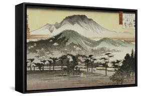 Evening Bell at Mii Temple-Ando Hiroshige-Framed Stretched Canvas