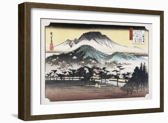 Evening Bell at Mii Temple-Ando Hiroshige-Framed Art Print