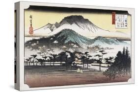 Evening Bell at Mii Temple-Ando Hiroshige-Stretched Canvas