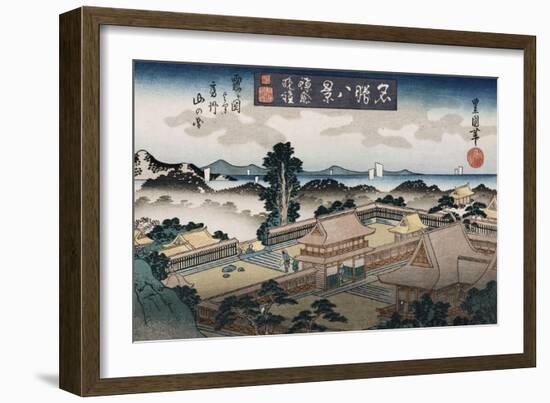 Evening Bell, Kamakura', from the Series 'Eight Views of Famous Places'-Toyokuni II-Framed Giclee Print