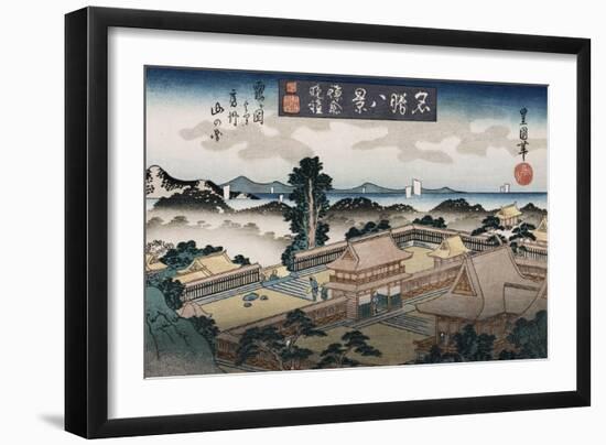 Evening Bell, Kamakura', from the Series 'Eight Views of Famous Places'-Toyokuni II-Framed Giclee Print