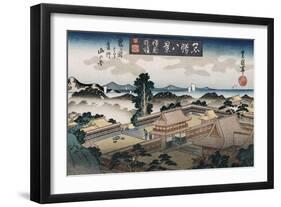 Evening Bell, Kamakura', from the Series 'Eight Views of Famous Places'-Toyokuni II-Framed Giclee Print