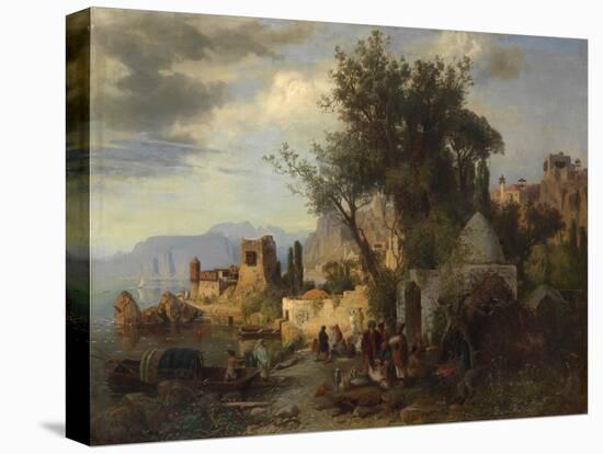 Evening by the Kura River Near Tiflis-Paul von Franken-Stretched Canvas