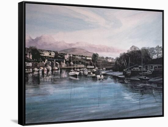 Evening, Caernarfon-Jane Carpanini-Framed Stretched Canvas