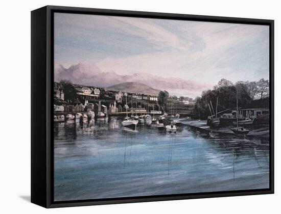 Evening, Caernarfon-Jane Carpanini-Framed Stretched Canvas