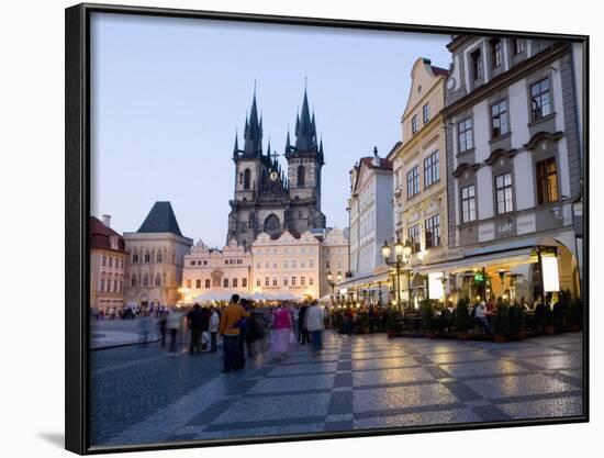 Evening, Cafes, Old Town Square, Church of Our Lady before Tyn, Old Town, Prague, Czech Republic-Martin Child-Framed Photographic Print