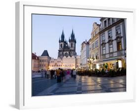 Evening, Cafes, Old Town Square, Church of Our Lady before Tyn, Old Town, Prague, Czech Republic-Martin Child-Framed Photographic Print