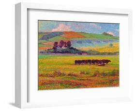 Evening Cattle, Cuckmere Valley, Sussex-Robert Tyndall-Framed Giclee Print