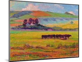 Evening Cattle, Cuckmere Valley, Sussex-Robert Tyndall-Mounted Giclee Print
