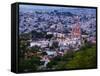 Evening City View from above City with Parroquia Archangel Church San Miguel De Allende-Terry Eggers-Framed Stretched Canvas