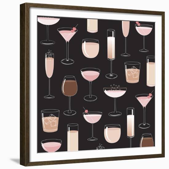 Evening Cocktails-Elizabeth Caldwell-Framed Giclee Print