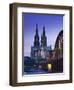 Evening, Cologne Cathedral and Hohenzollern Bridge, Cologne, Rhineland-Westphalia, Germany-Walter Bibikow-Framed Photographic Print