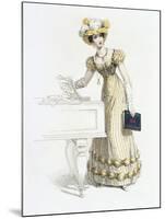 Evening Dress, Fashion Plate from Ackermann's Repository of Arts (Coloured Engraving)-English-Mounted Giclee Print