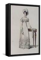 Evening Dress, Fashion Plate from Ackermann's Repository of Arts-English School-Framed Stretched Canvas