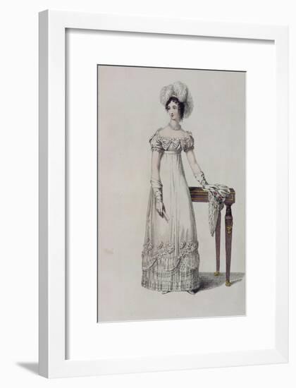 Evening Dress, Fashion Plate from Ackermann's Repository of Arts-English School-Framed Giclee Print