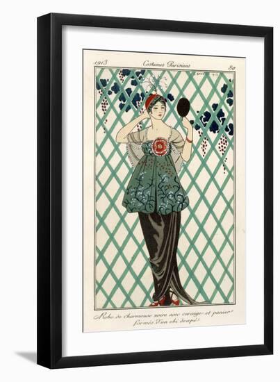Evening Dress, from 'Costumes Parisiens' 1913-null-Framed Giclee Print