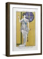 Evening Dress, Plate 84, from Costumes Parisiens, Pub. 1913 (Pochoir Print)-Georges Barbier-Framed Giclee Print