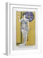 Evening Dress, Plate 84, from Costumes Parisiens, Pub. 1913 (Pochoir Print)-Georges Barbier-Framed Giclee Print