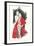 Evening Dress with Red Coat-null-Framed Art Print