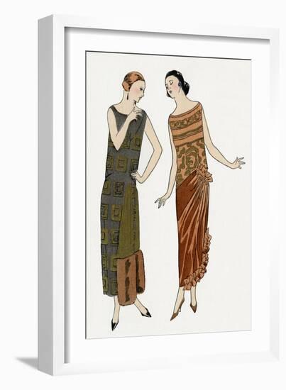 Evening Dresses by Drecoll, and Philippe and Gaston-null-Framed Art Print