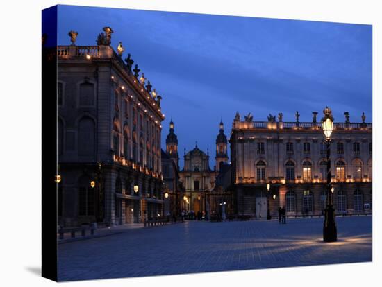 Evening Floodlit View of Place Stanislas and the Cathedral, Nancy, Lorraine, France-Richardson Peter-Stretched Canvas