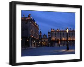 Evening Floodlit View of Place Stanislas and the Cathedral, Nancy, Lorraine, France-Richardson Peter-Framed Photographic Print