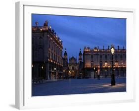 Evening Floodlit View of Place Stanislas and the Cathedral, Nancy, Lorraine, France-Richardson Peter-Framed Photographic Print