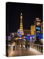 Evening from Walkway, Las Vegas Boulevard, the Strip, Las Vegas, Nevada, Usa-Walter Bibikow-Stretched Canvas