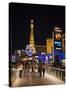 Evening from Walkway, Las Vegas Boulevard, the Strip, Las Vegas, Nevada, Usa-Walter Bibikow-Stretched Canvas