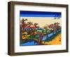 Evening Glow at the Koganei Bridge-Ando Hiroshige-Framed Giclee Print