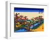 Evening Glow at the Koganei Bridge-Ando Hiroshige-Framed Giclee Print