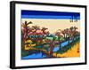 Evening Glow at the Koganei Bridge-Ando Hiroshige-Framed Giclee Print