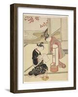 Evening Glow of the Lantern, after 1766-Suzuki Harunobu-Framed Giclee Print