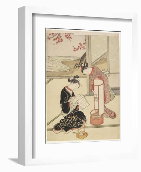 Evening Glow of the Lantern, after 1766-Suzuki Harunobu-Framed Giclee Print