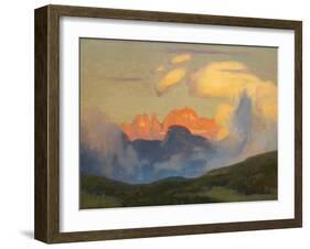 Evening Glow on Rosengarten (Oil on Canvas)-Adrian Scott Stokes-Framed Giclee Print