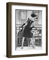 Evening Gown and Feathered Hat, 1960s-John French-Framed Giclee Print