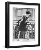 Evening Gown and Feathered Hat, 1960s-John French-Framed Giclee Print