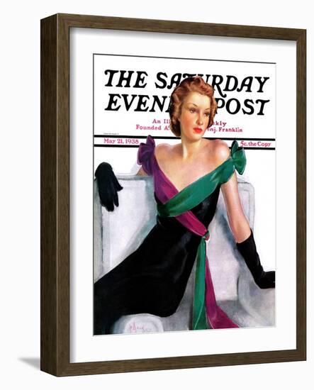 "Evening Gown," Saturday Evening Post Cover, May 21, 1938-Neysa Mcmein-Framed Giclee Print