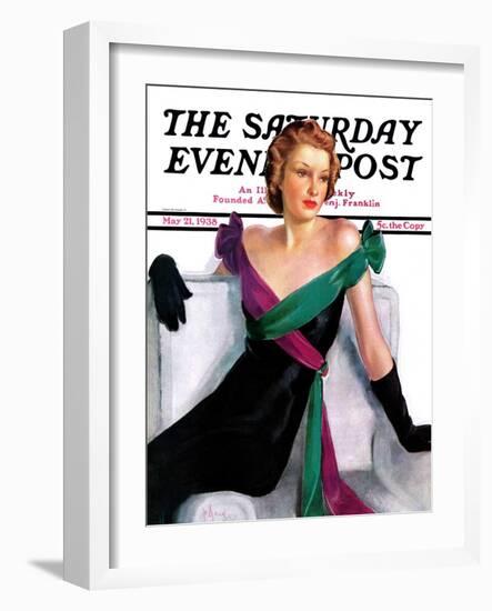 "Evening Gown," Saturday Evening Post Cover, May 21, 1938-Neysa Mcmein-Framed Giclee Print