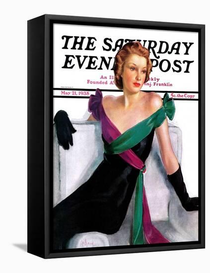 "Evening Gown," Saturday Evening Post Cover, May 21, 1938-Neysa Mcmein-Framed Stretched Canvas