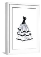 Evening Gown with Ruffles-Tina Amico-Framed Art Print