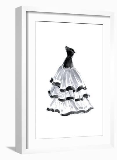 Evening Gown with Ruffles-Tina Amico-Framed Art Print