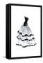 Evening Gown with Ruffles-Tina Amico-Framed Stretched Canvas