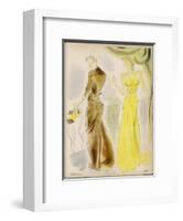 Evening Gowns by Balenciaga and Alix-null-Framed Art Print