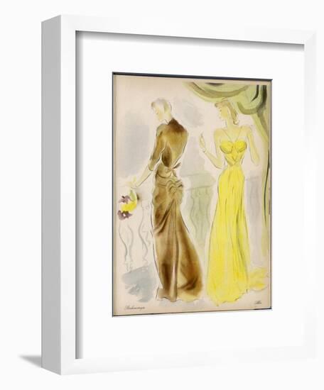 Evening Gowns by Balenciaga and Alix-null-Framed Art Print