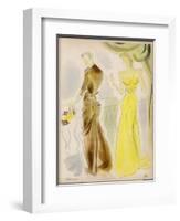 Evening Gowns by Balenciaga and Alix-null-Framed Art Print