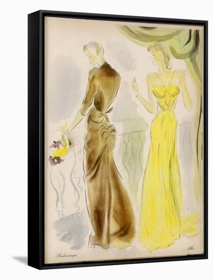 Evening Gowns by Balenciaga and Alix-null-Framed Stretched Canvas