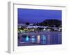 Evening Harbor View, Stoupa, Messina, Peloponnese, Greece-Walter Bibikow-Framed Premium Photographic Print